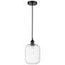 1_Edison Preston 7"W Black Cord Hung Mini Pendant w/ Clear Jar Shade