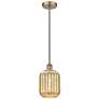 1_Edison Preston 7"W Brass Cord Hung Mini Pendant With Mercury Jar Shade