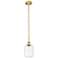 Edison Preston 7"W Brushed Brass Stem Mini Pendant w/ Clear Jar Shade