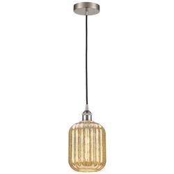 Edison Preston 7"W Brushed Nickel Cord Pendant w/ Mercury Jar Shade