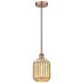 1_Edison Preston 7"W Copper Cord Hung Mini Pendant w/ Mercury Jar Shade