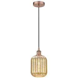 Edison Preston 7"W Copper Cord Hung Mini Pendant w/ Mercury Jar Shade