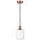 Edison Preston 7"W Copper Cord Hung Mini Pendant With Clear Jar Shade