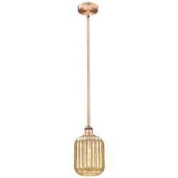 Edison Preston 7"W Copper Stem Hung Mini Pendant w/ Mercury Jar Shade