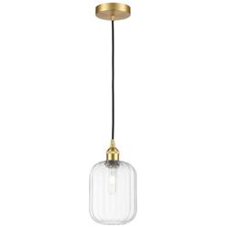 Edison Preston 7"W Gold Cord Hung Mini Pendant w/ Clear Jar Shade