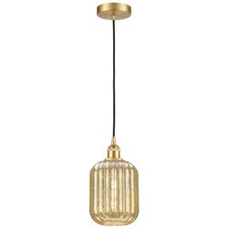 Edison Preston 7"W Gold Cord Hung Mini Pendant w/ Mercury Jar Shade