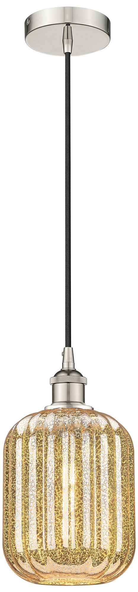 Edison Preston 7"W Polished Nickel Cord Pendant w/ Mercury Jar Shade