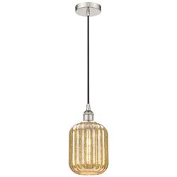 Edison Preston 7"W Polished Nickel Cord Pendant w/ Mercury Jar Shade