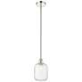 Edison Preston 7"W Polished Nickel Stem Pendant w/ Clear Jar Shade