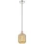 Edison Preston 7"W Polished Nickel Stem Pendant w/ Mercury Jar Shade
