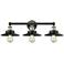 Edison Railroad 26" Wide Black and Brass 3-Light Bath Light