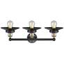 2_Edison Railroad 26" Wide Black and Brass 3-Light Bath Light more views