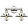 Edison Railroad 7 1/4"H Polished Nickel 2-Light Wall Sconce