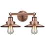 1_Edison Railroad 8" High Antique Copper 2-Light Wall Sconce