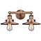 Edison Railroad 8" High Antique Copper 2-Light Wall Sconce