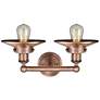 3_Edison Railroad 8" High Antique Copper 2-Light Wall Sconce more views