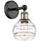 Edison Rochester 10.13" High Black Antique Brass Sconce With Clear Sha