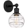 Edison Rochester 10.13" High Matte Black Sconce With Clear Shade