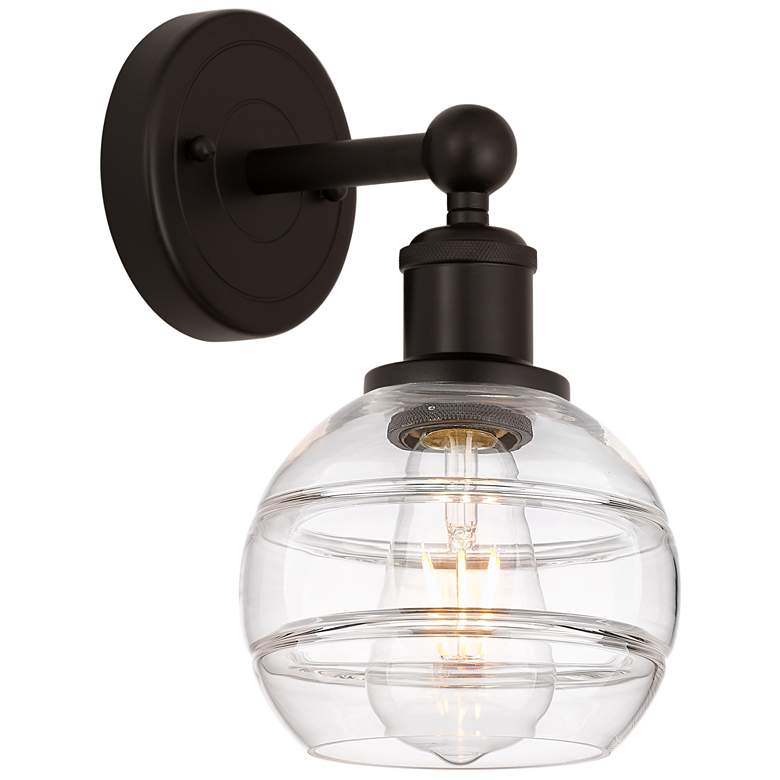 Image 1 Edison Rochester 10.13" High Oil Rubbed Bronze Sconce With Clear Shade