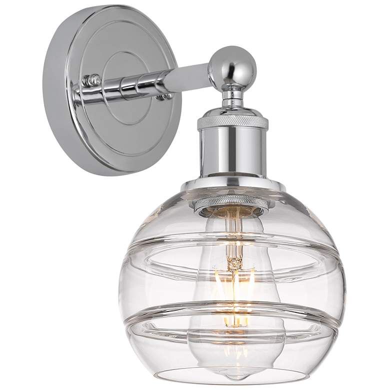 Image 1 Edison Rochester 10.13" High Polished Chrome Sconce With Clear Shade