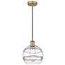 Edison Rochester 10" Wide Brushed Brass Corded Mini Pendant w/ Clear S