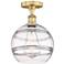 Edison Rochester 10" Wide Brushed Brass Semi-Flush Mount With Clear Sh