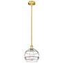Edison Rochester 10" Wide Satin Gold Stem Hung Mini Pendant w/ Clear S