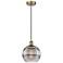 Edison Rochester 10"W Antique Brass Corded Mini Pendant w/ Smoke Shade