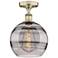 Edison Rochester 10"W Antique Brass Semi-Flush Mount w/ Light Smoke Sh