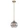 Edison Rochester 10"W Antique Brass Stemmed Mini Pendant w/ Smoke Shad