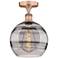 Edison Rochester 10"W Antique Copper Semi-Flush Mount w/ Light Smoke S
