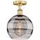 Edison Rochester 10"W Brushed Brass Semi-Flush Mount w/ Light Smoke Sh