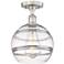 Edison Rochester 10"W Brushed Satin Nickel Semi-Flush Mount w/ Clear S