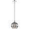 Edison Rochester 10"W Chrome Stemmed Mini Pendant w/ Light Smoke Shade
