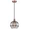 Edison Rochester 10"W Copper Corded Mini Pendant w/ Light Smoke Shade