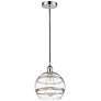Edison Rochester 10"W Polished Chrome Corded Mini Pendant w/ Clear Sha
