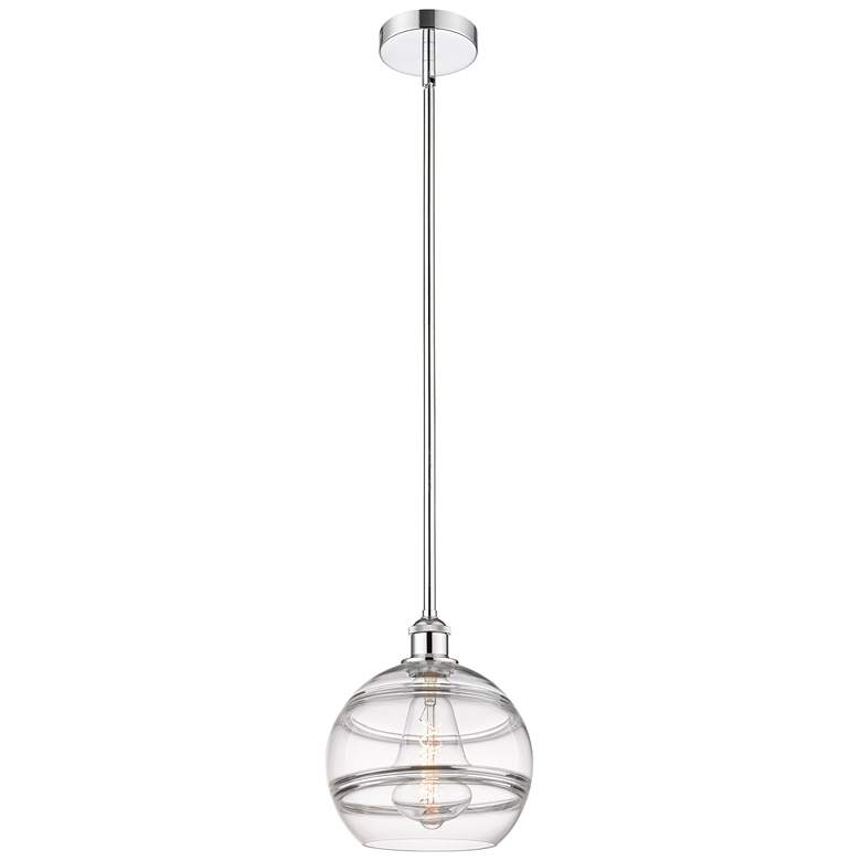Image 1 Edison Rochester 10"W Polished Chrome Stemmed Mini Pendant w/ Clear Sh