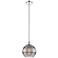 Edison Rochester 10"W Polished Nickel Stemmed Mini Pendant w/ Smoke Sh