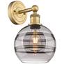 Edison Rochester 12.13" High Brushed Brass Sconce With Light Smoke Sha