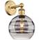 Edison Rochester 12.13" High Brushed Brass Sconce With Light Smoke Sha
