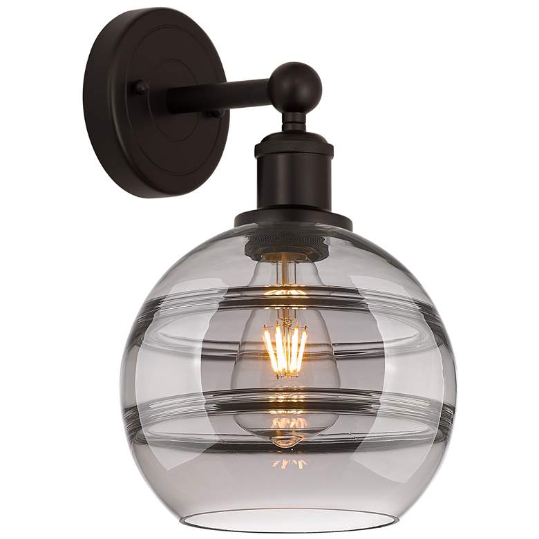 Image 1 Edison Rochester 12.13" High Oil Rubbed Bronze Sconce w/ Light Smoke S