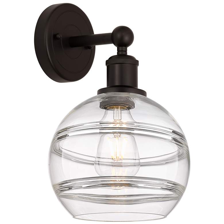 Image 1 Edison Rochester 12.13" High Oil Rubbed Bronze Sconce With Clear Shade