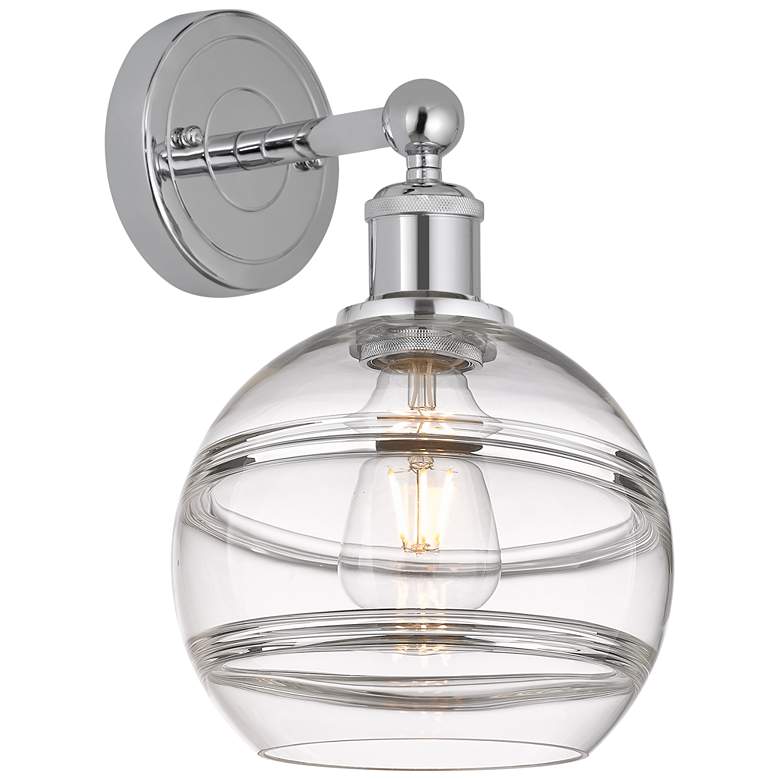 Image 1 Edison Rochester 12.13" High Polished Chrome Sconce With Clear Shade