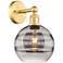 Edison Rochester 12.13" High Satin Gold Sconce With Light Smoke Shade