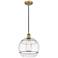 Edison Rochester 12" Wide Brushed Brass Corded Mini Pendant w/ Clear S