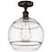 Edison Rochester 12" Wide Oil Rubbed Bronze Semi-Flush Mount w/ Clear
