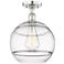 Edison Rochester 12" Wide Polished Nickel Semi-Flush Mount With Clear