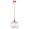 Edison Rochester 12"W Antique Copper Stemmed Mini Pendant w/ Clear Sha