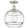 Edison Rochester 12"W Brushed Satin Nickel Semi-Flush Mount w/ Clear S
