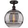 Edison Rochester 12"W Oiled Bronze Semi-Flush Mount w/ Light Smoke Sha